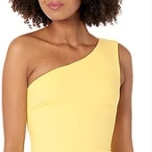 Yellow Likely one-shoulder dress.